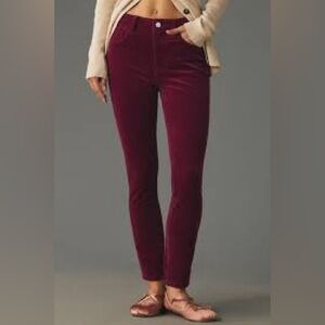 NEW Anthropologie Pilcro Skinny Corduroy High-Rise Jeans NWT 26 Wine Bord Red
